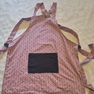 Homemade Pink Bee Apron With Criss Cross Back  Tie Cottagecore Farm Homestead